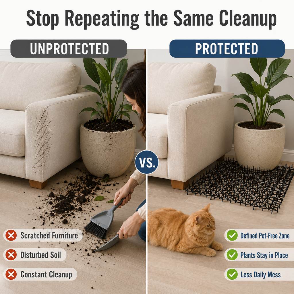 Flexible Cat Deterrent Mat for Sofas & Gardens - Protect Furniture and Plants