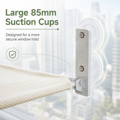 Foldable Cat Window Hammock for Apartments - No-Drill Suction Perch for Sunny Naps Without Taking Up Floor Space