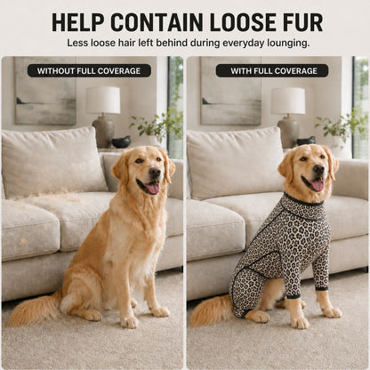 Four-Leg Full-Body Dog Jumpsuit for Home & Outdoor Wear – Helps Contain Loose Fur & Everyday Dirt