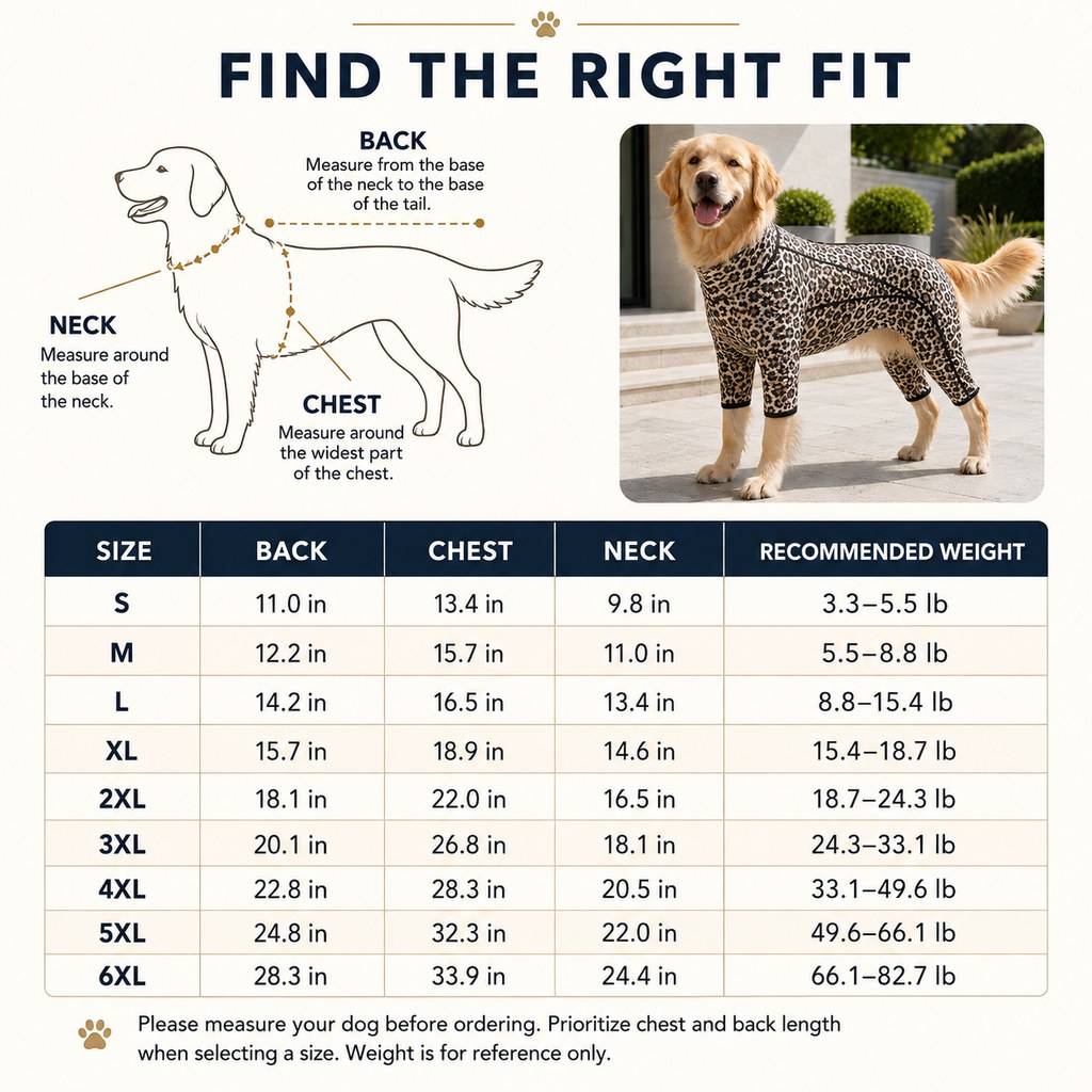 Four-Leg Full-Body Dog Jumpsuit for Home & Outdoor Wear – Helps Contain Loose Fur & Everyday Dirt