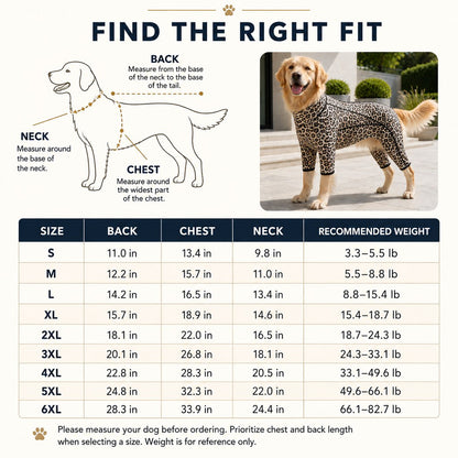 Four-Leg Full-Body Dog Jumpsuit for Home & Outdoor Wear – Helps Contain Loose Fur & Everyday Dirt