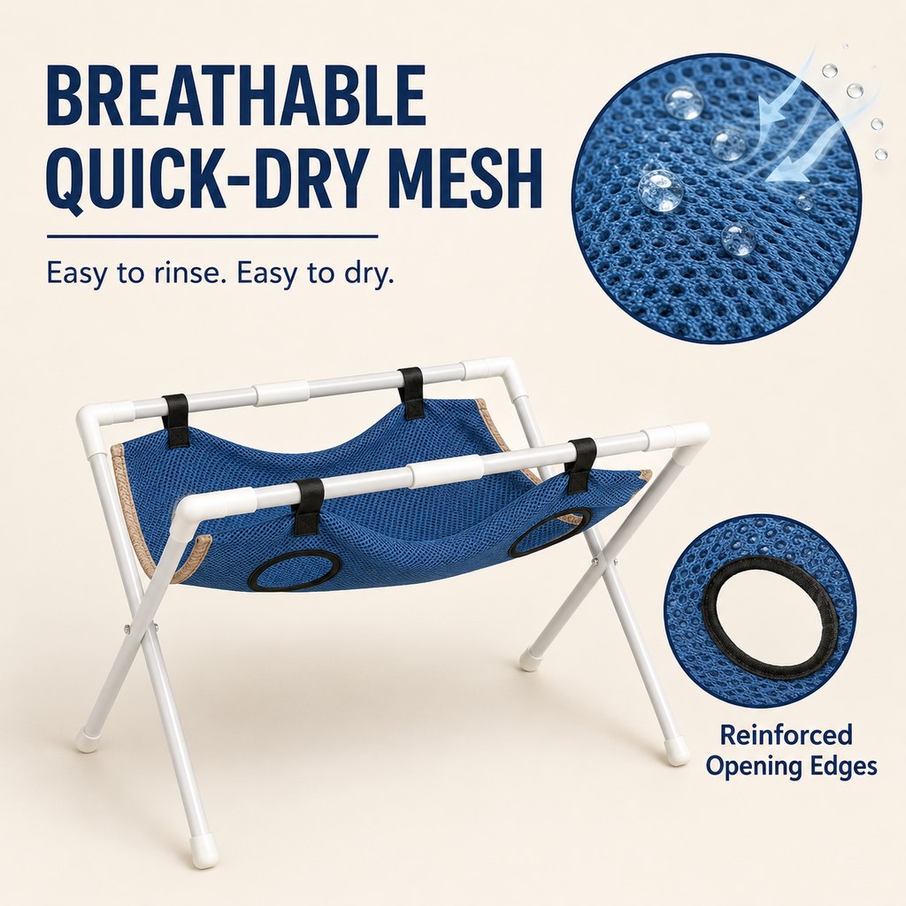 Freestanding Foldable Pet Grooming Hammock Stand for Easier At-Home Nail Trimming – Dogs & Cats