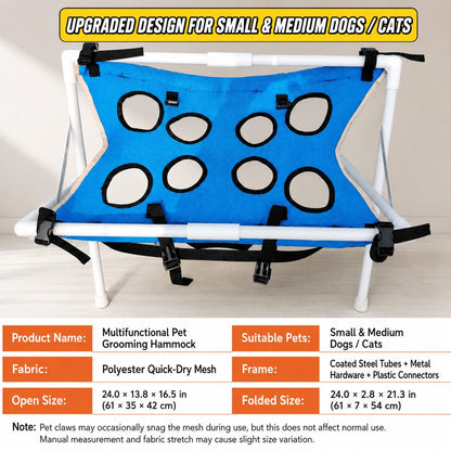 Freestanding Foldable Pet Grooming Hammock Stand for Easier At-Home Nail Trimming – Dogs & Cats