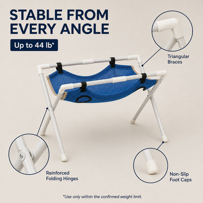 Freestanding Foldable Pet Grooming Hammock Stand for Easier At-Home Nail Trimming – Dogs & Cats