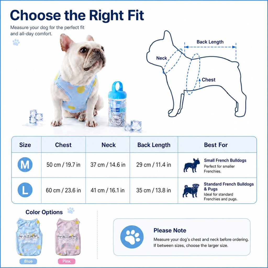 French Bulldog Cooling Vest for Hot Summer Walks