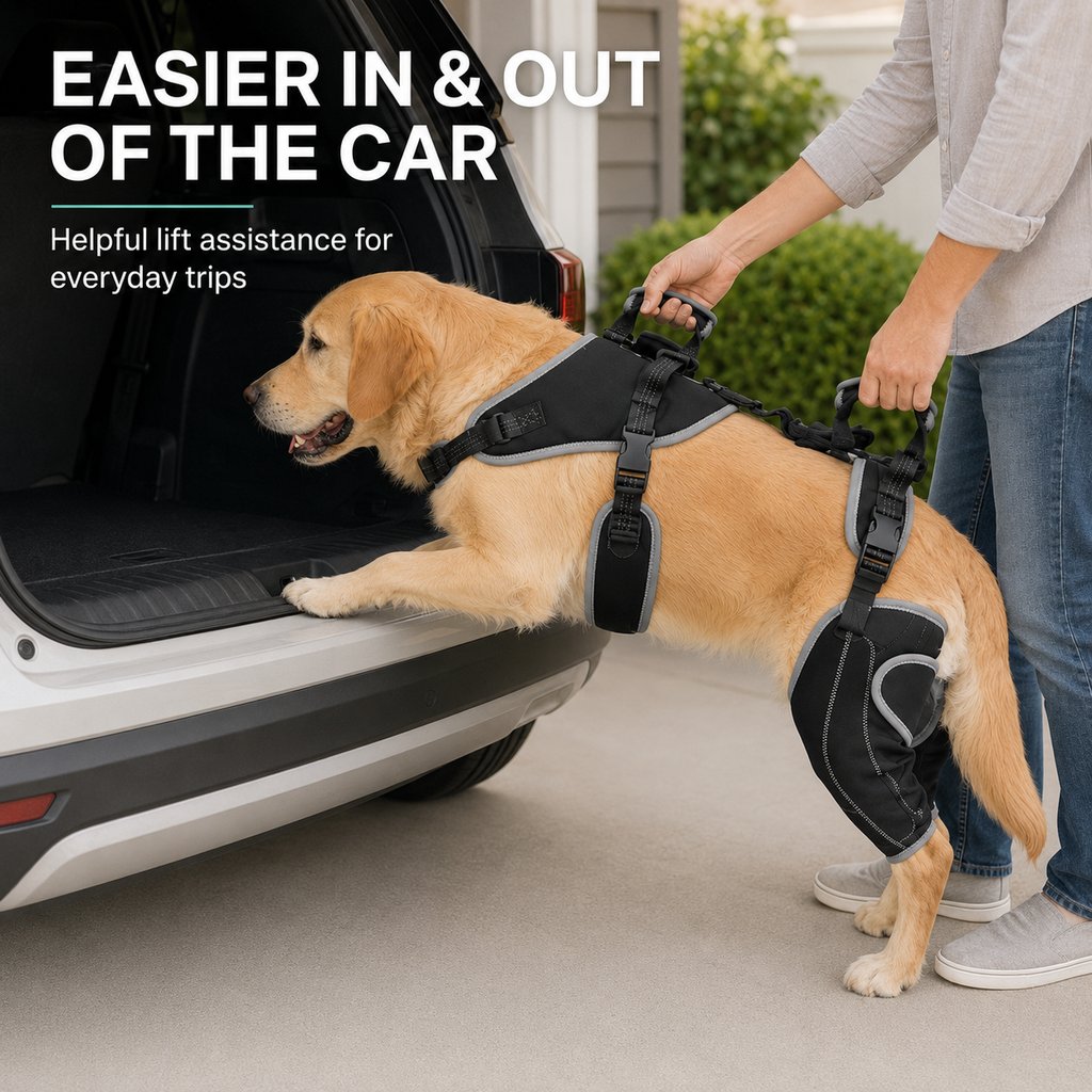 Full-Body Dog Lift Harness with Dual Rear-Leg Support - Easier Standing, Stairs & Car Entry