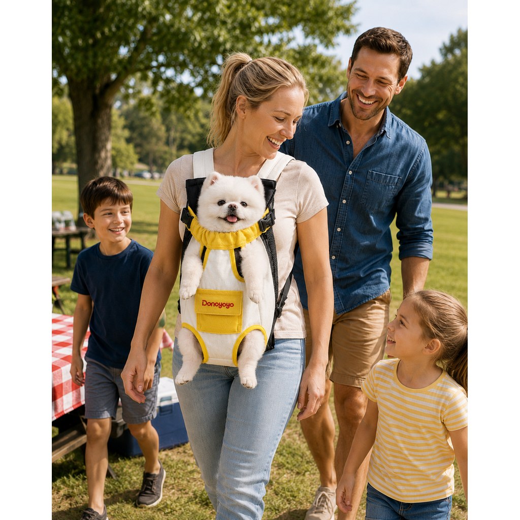Front-Facing Pet Carrier Backpack for Cats & Small Dogs, Hands-Free Travel Carrier With Breathable Mesh, Adjustable Neck Opening & Front Pocket