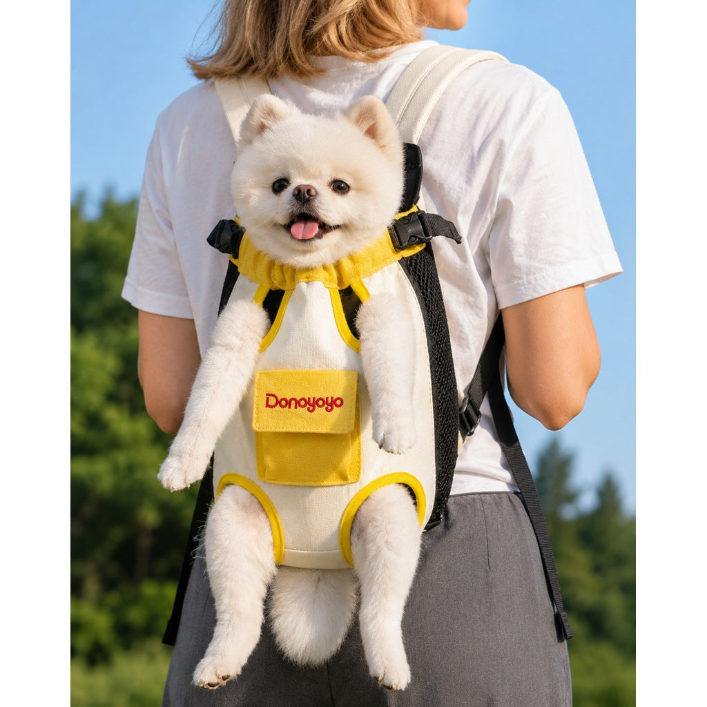 Front-Facing Pet Carrier Backpack for Cats & Small Dogs, Hands-Free Travel Carrier With Breathable Mesh, Adjustable Neck Opening & Front Pocket