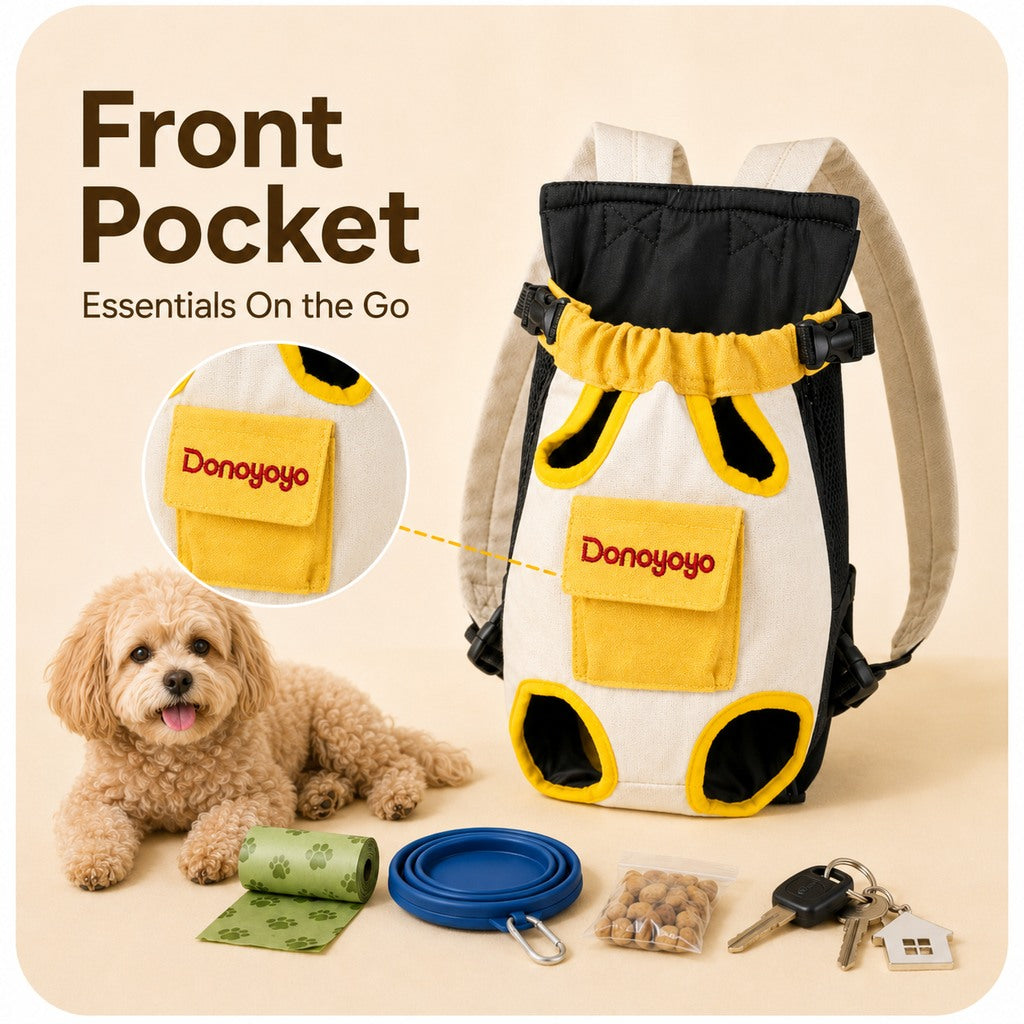 Front-Facing Pet Carrier Backpack for Cats & Small Dogs, Hands-Free Travel Carrier With Breathable Mesh, Adjustable Neck Opening & Front Pocket