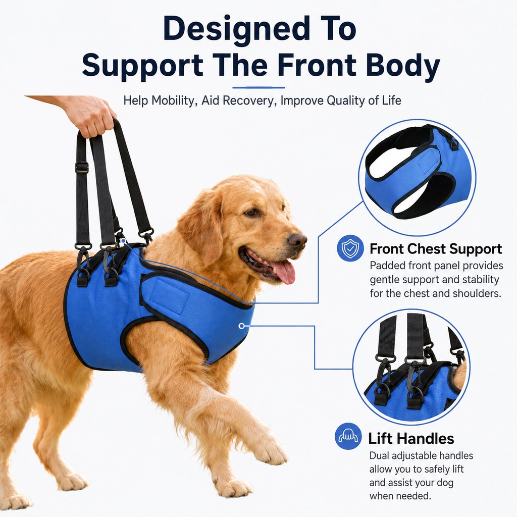 Front Leg Support Harness for Senior Dogs – Mobility Lift Aid for Walking, Stairs & Car Rides