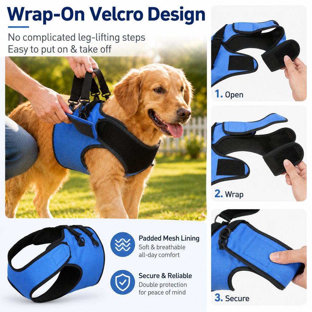 Front Leg Support Harness for Senior Dogs – Mobility Lift Aid for Walking, Stairs & Car Rides