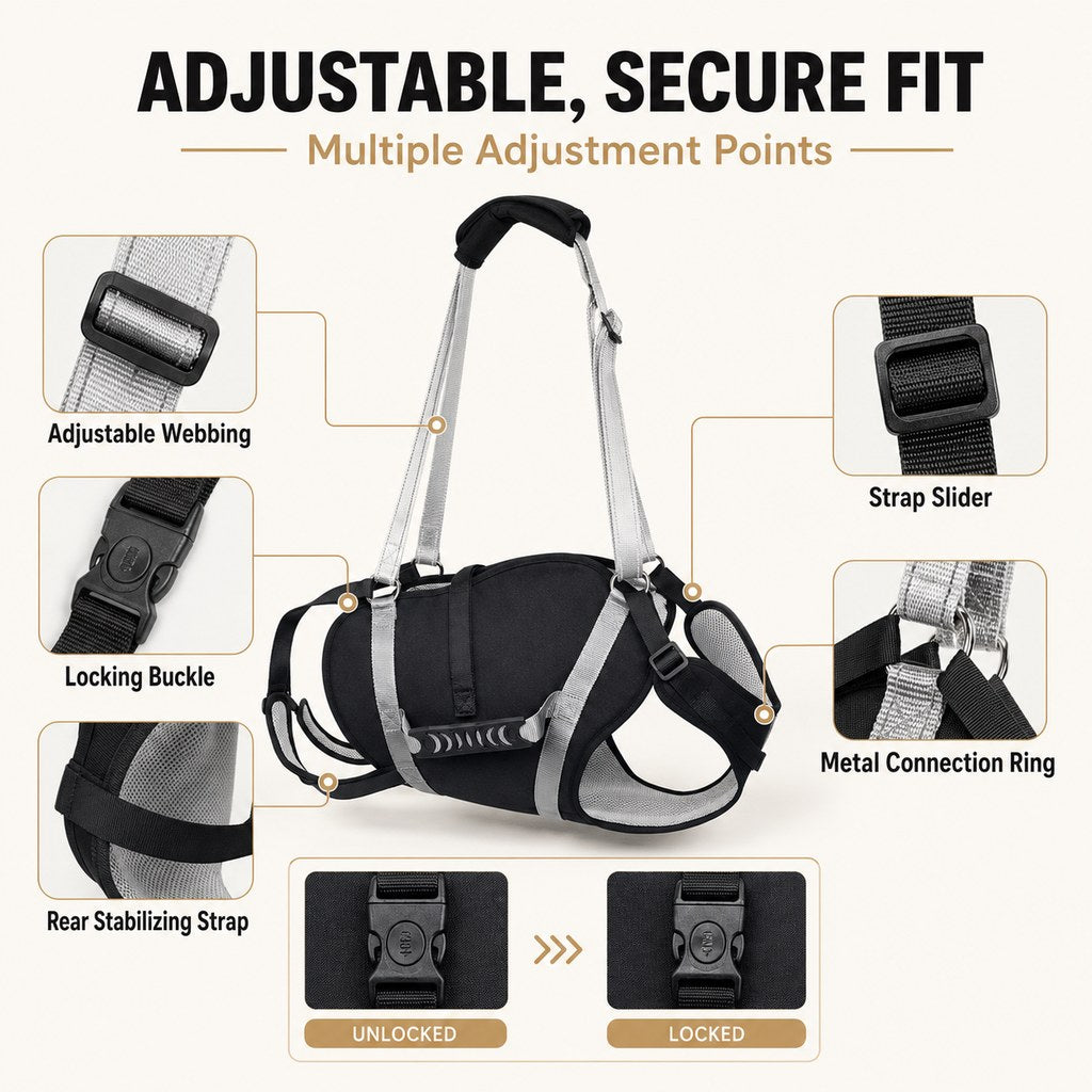 Full-Body Dog Lift Support Harness for Large Senior Dogs - Easier Stairs, Standing & Car Entry