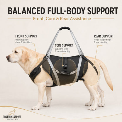 Full-Body Dog Lift Support Harness for Large Senior Dogs - Easier Stairs, Standing & Car Entry