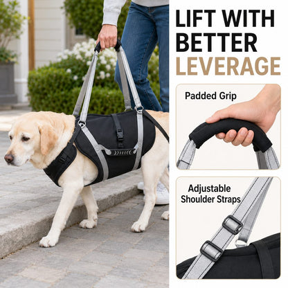 Full-Body Dog Lift Support Harness for Large Senior Dogs - Easier Stairs, Standing & Car Entry