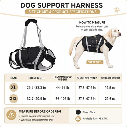 Full-Body Dog Lift Support Harness for Large Senior Dogs - Easier Stairs, Standing & Car Entry