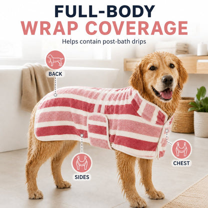 Wearable Microfiber Dog Drying Towel – Hands-Free Post-Bath & Rainy-Day Wrap for Wet Fur & Drips