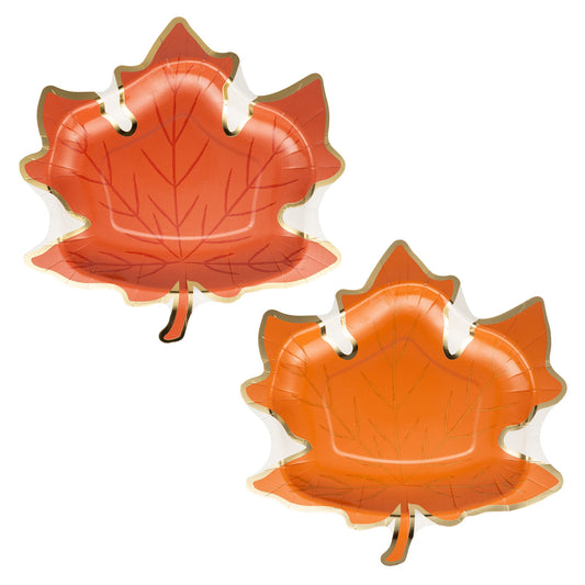 Leaf Shaped Paper Plates, 8 ct, 9 in