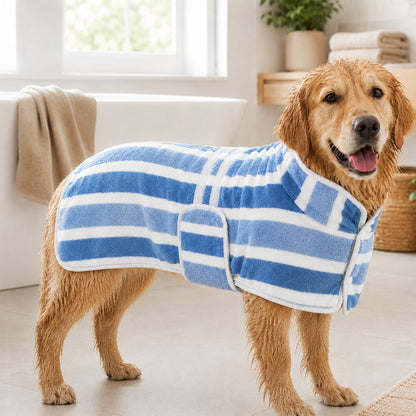 Wearable Microfiber Dog Drying Towel – Hands-Free Post-Bath & Rainy-Day Wrap for Wet Fur & Drips