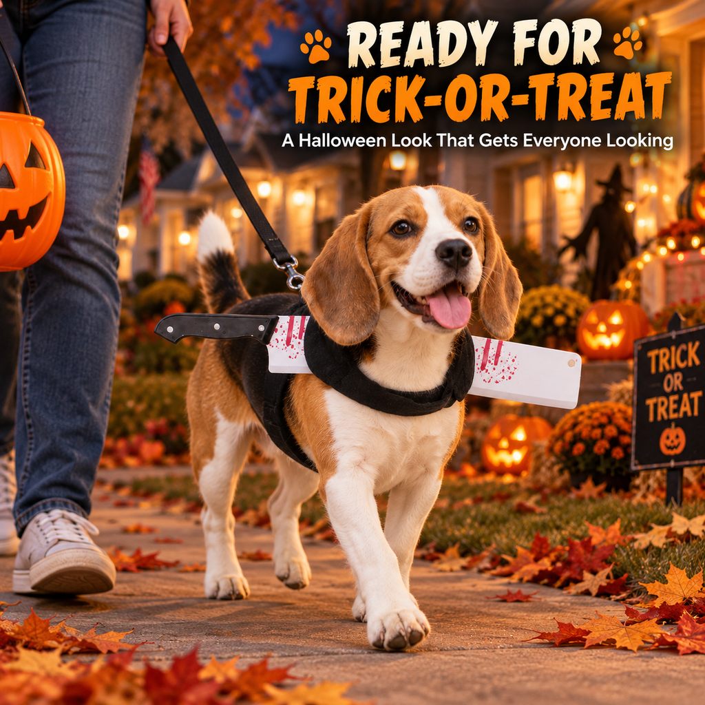 Halloween Horror Prop Dog Costume Harness - Easy-On Funny Outfit for Trick-or-Treat, Parties & Photos | 6 Styles