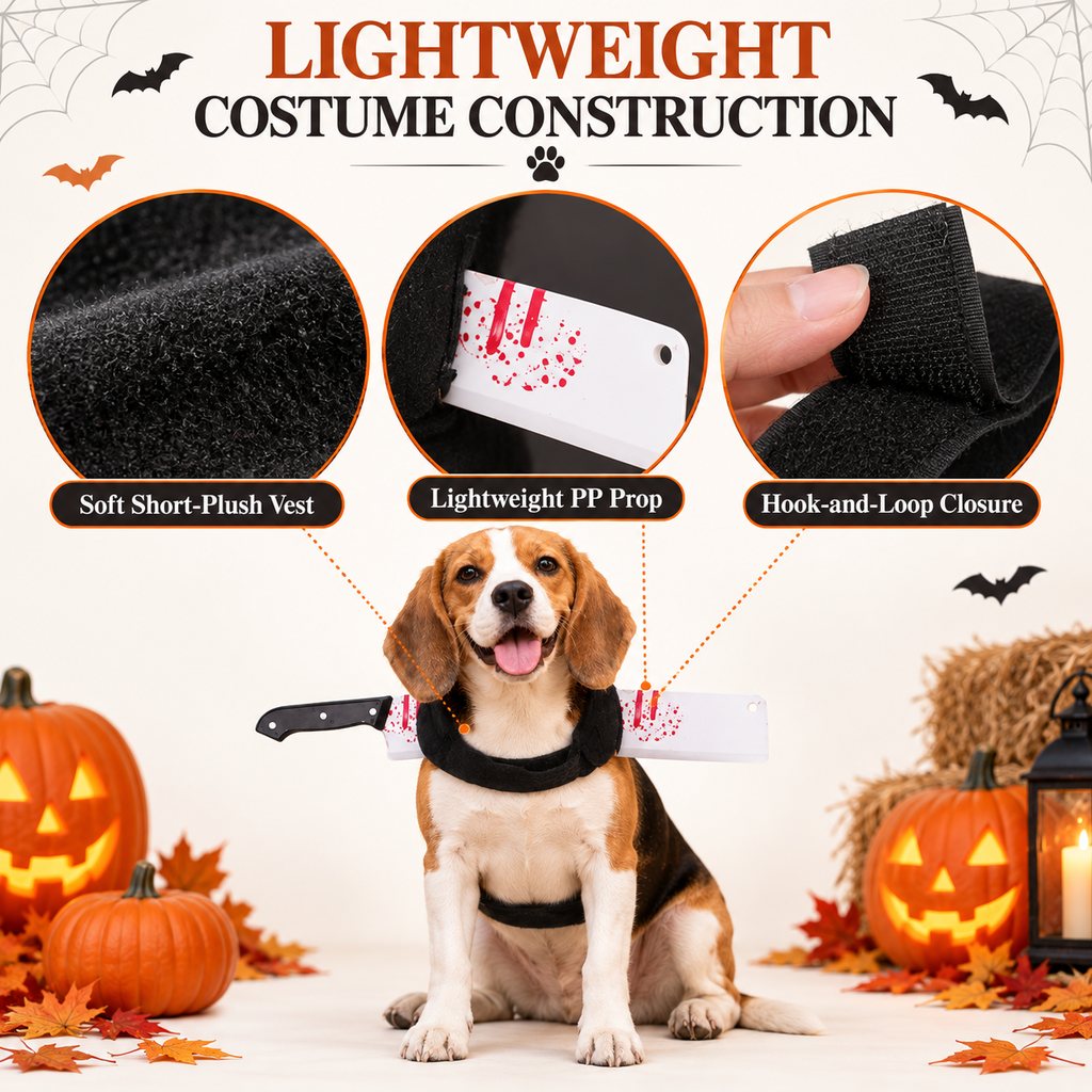 Halloween Horror Prop Dog Costume Harness - Easy-On Funny Outfit for Trick-or-Treat, Parties & Photos | 6 Styles