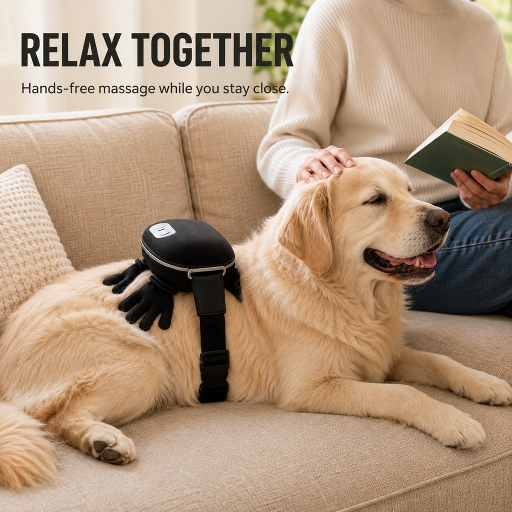 Hands-Free Dog Massager with Heat – Bionic Kneading for Post-Walk Relaxation & Everyday Comfort