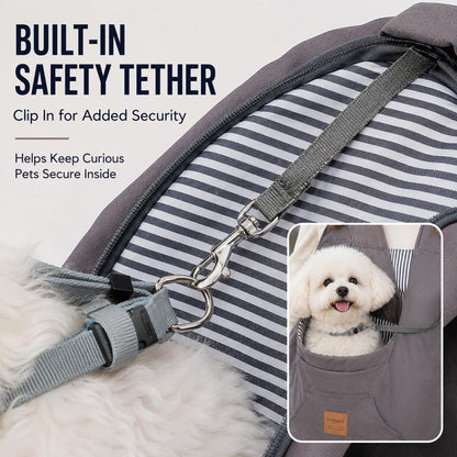 Hands-Free Front Pet Carrier for Small Dogs & Cats - Comfortable Carry for Walking, Shopping & Travel