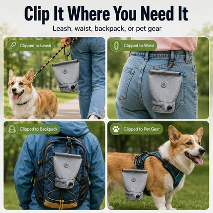 Dog Poop Bag Holder for Walks - Carry Used Waste Bags Hands-Free Until the Next Trash Can