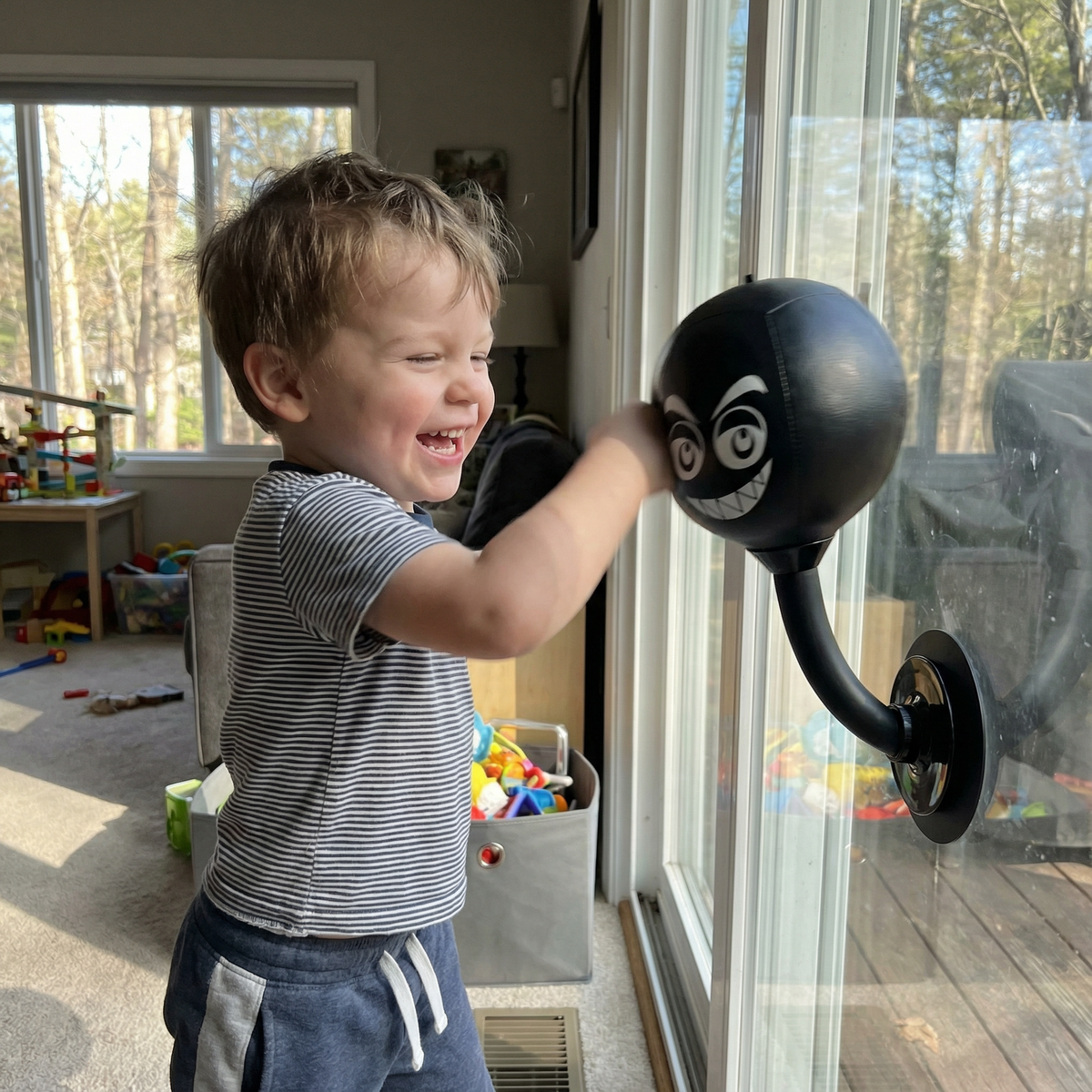 Interactive Punching Bag for Kids – Suction Cup Indoor Active Play Toy