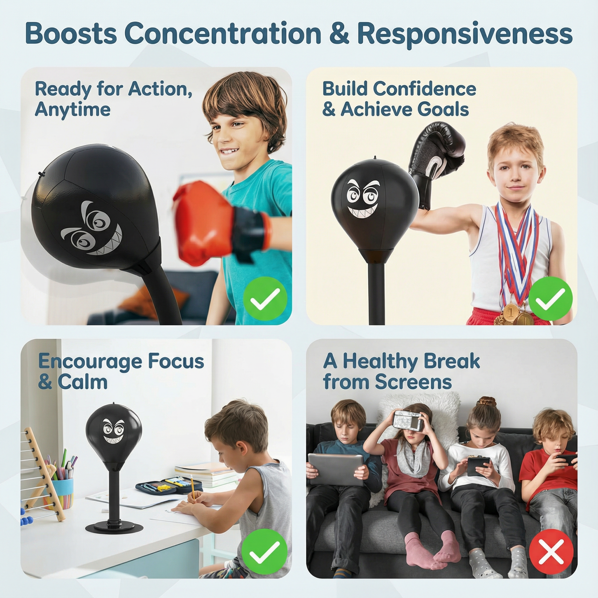Interactive Punching Bag for Kids – Suction Cup Indoor Active Play Toy