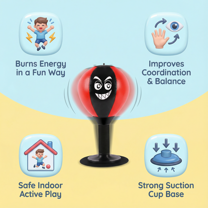 Interactive Punching Bag for Kids – Suction Cup Indoor Active Play Toy