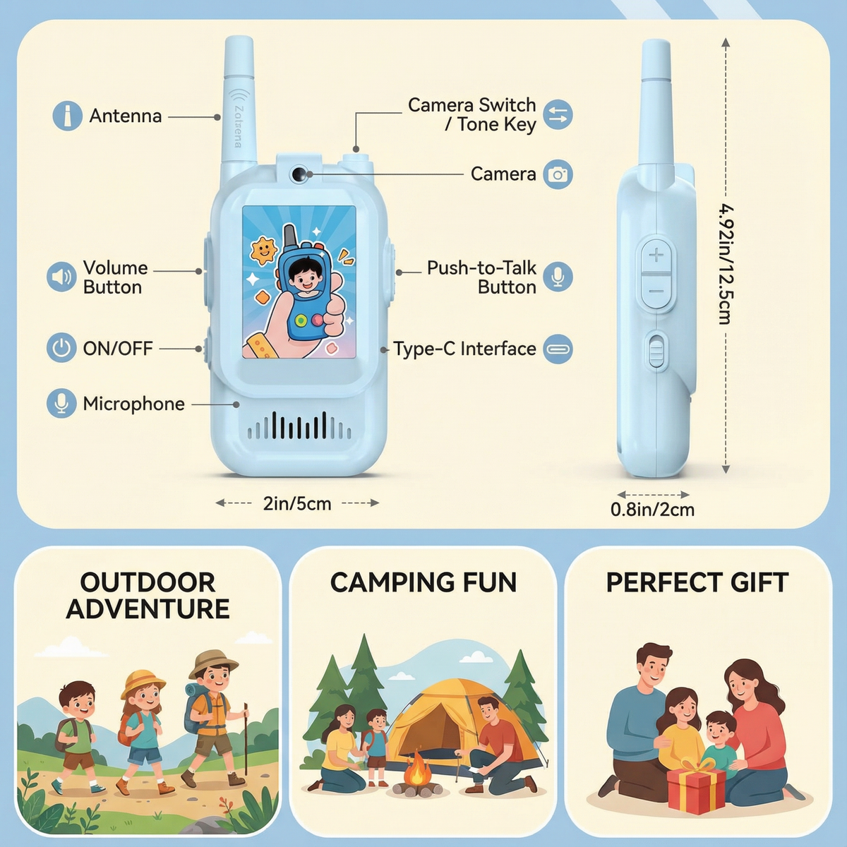 Kids Digital Walkie Talkies for Kids