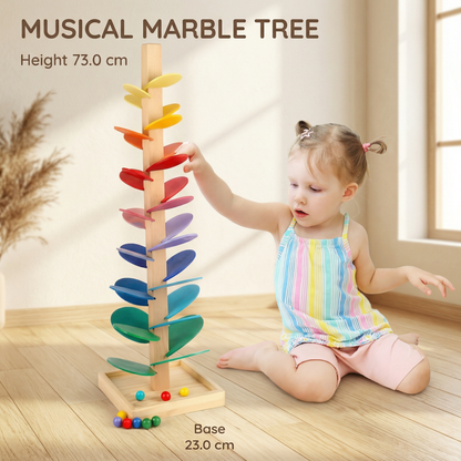 Wooden Rainbow Marble Sound Tree | Family Favourite