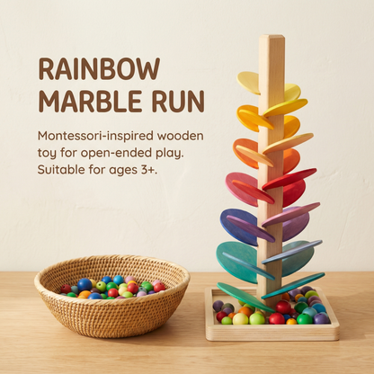 Wooden Rainbow Marble Sound Tree | Family Favourite