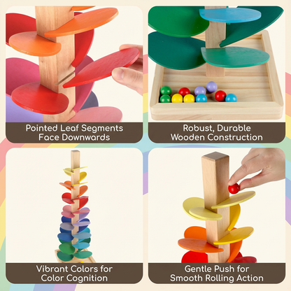 Wooden Rainbow Marble Sound Tree | Family Favourite