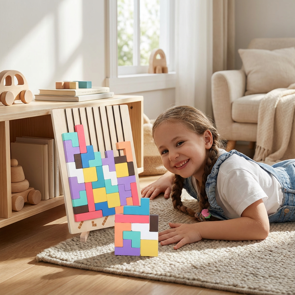 Interactive Wooden Stacking Puzzle for Kids