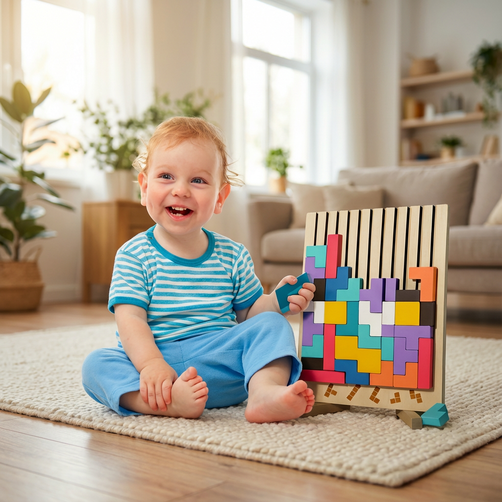 Interactive Wooden Stacking Puzzle for Kids
