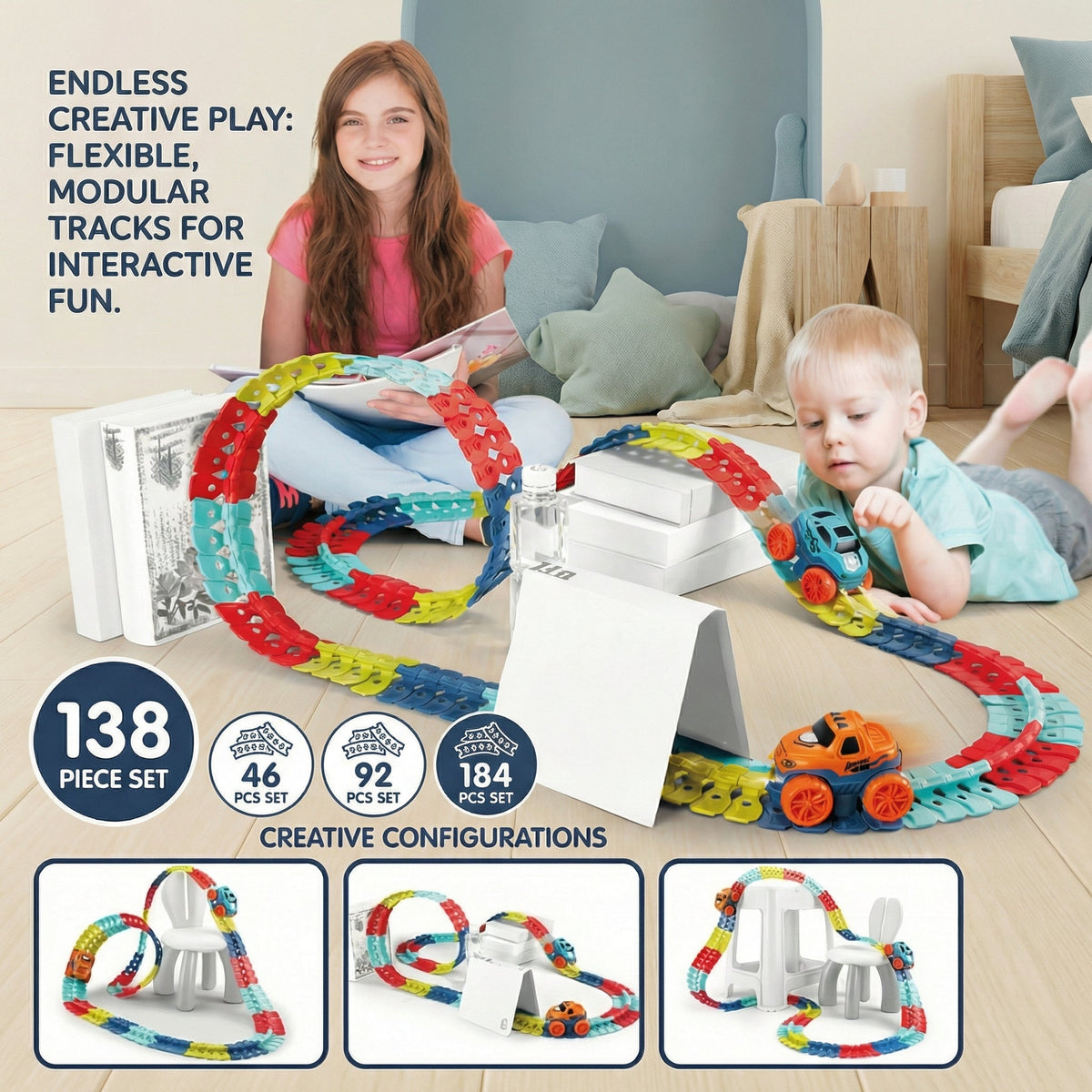 Light Up Flexible Racing Track Set | Family Favourite