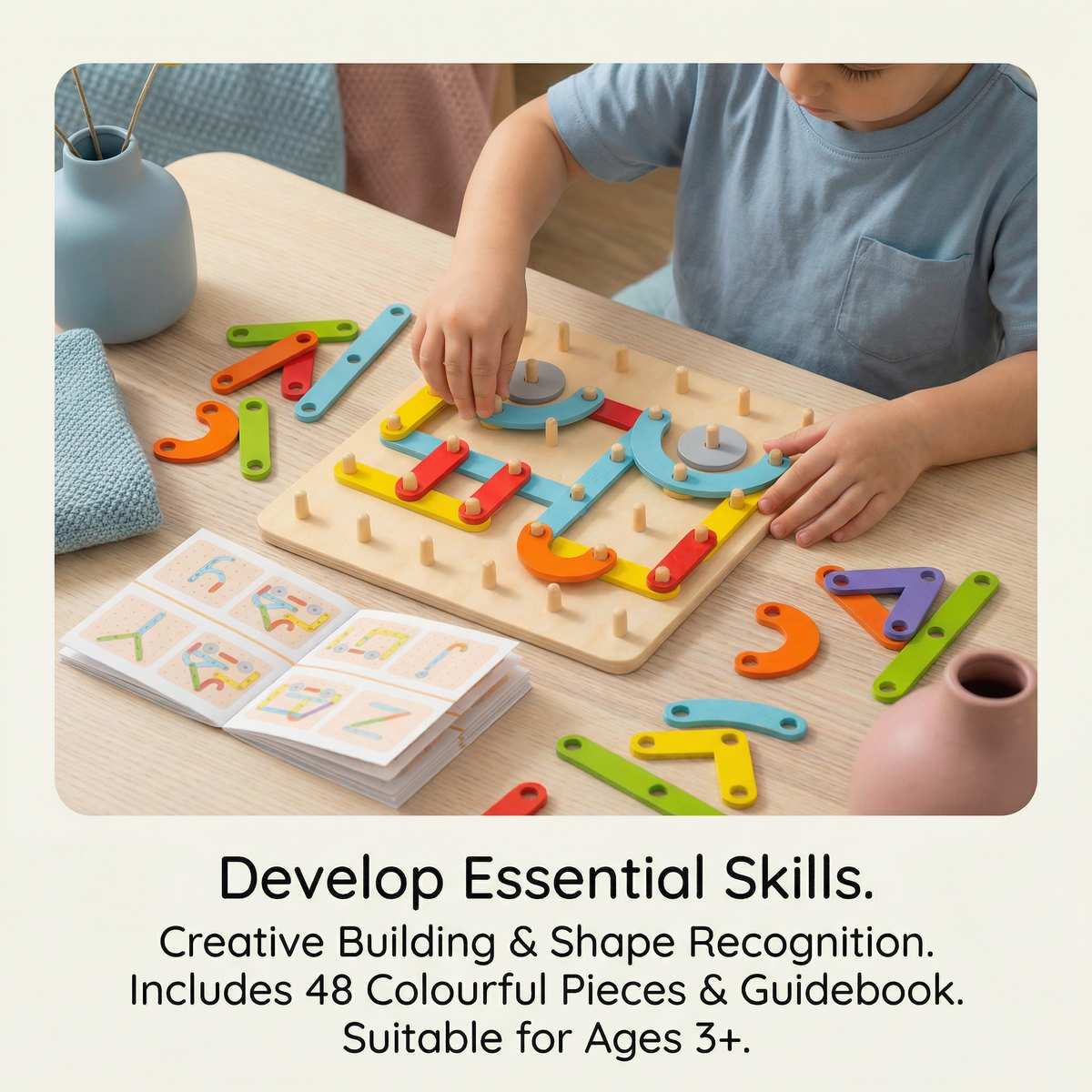 Interactive Montessori Peg Board Learning Puzzle