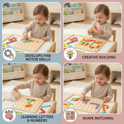Interactive Montessori Peg Board Learning Puzzle