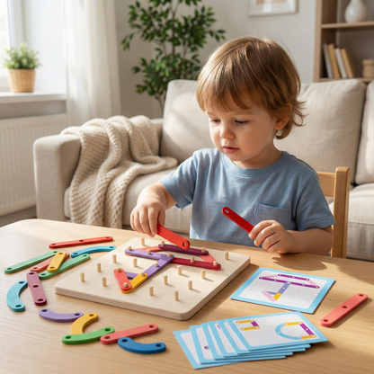Interactive Montessori Peg Board Learning Puzzle