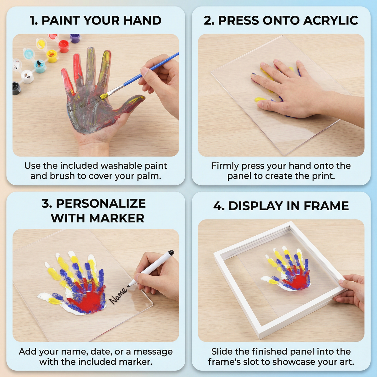 Creative DIY Family Handprint Frame Memory Kit
