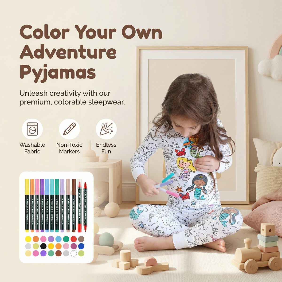 Colourable Pyjama Set – Kids