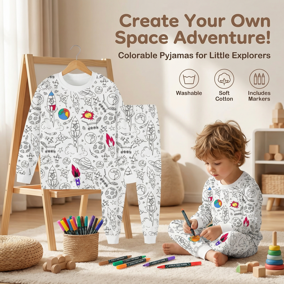 Colourable Pyjama Set – Kids