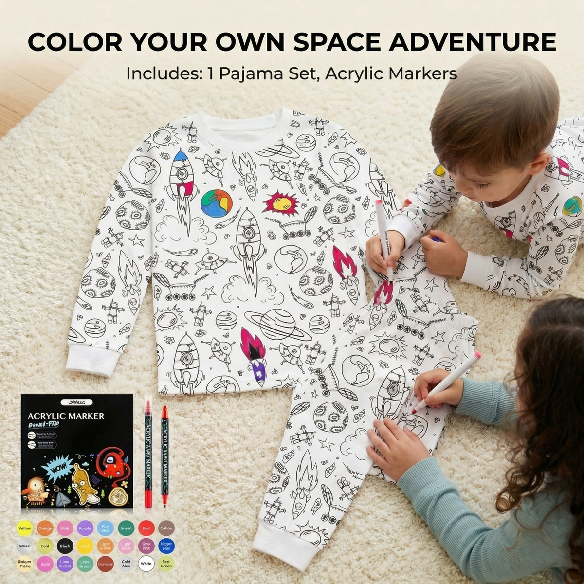 Colourable Pyjama Set – Kids
