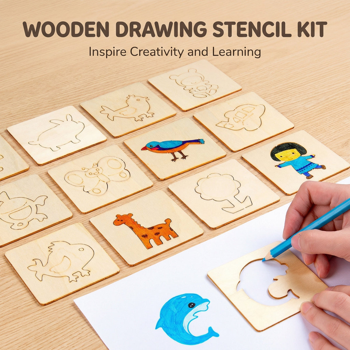 Creative Montessori Wooden Drawing Stencils