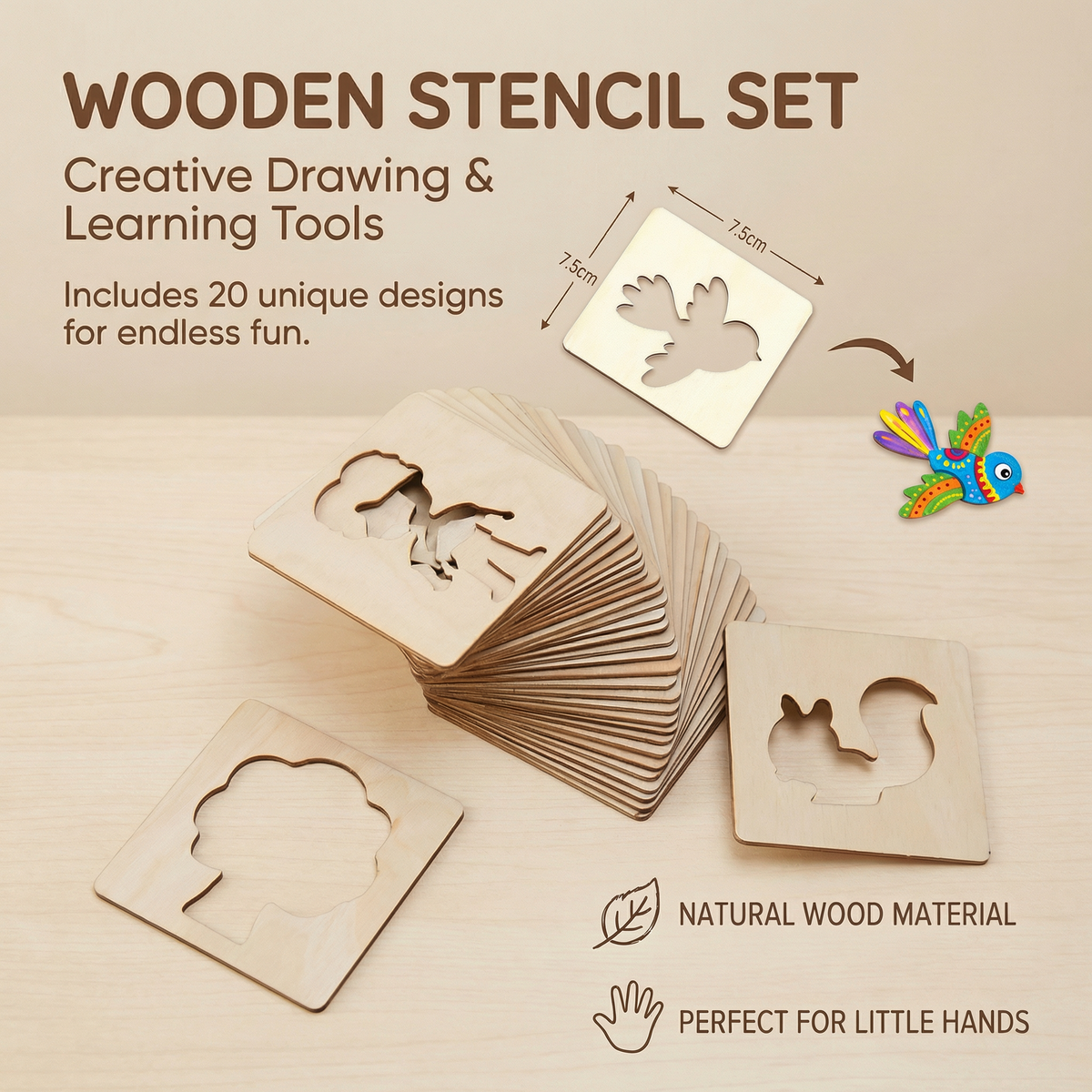 Creative Montessori Wooden Drawing Stencils