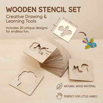 Creative Montessori Wooden Drawing Stencils