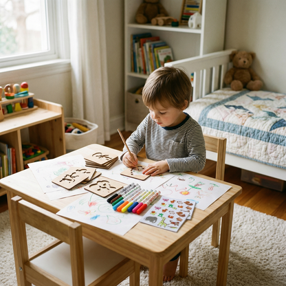 Creative Montessori Wooden Drawing Stencils