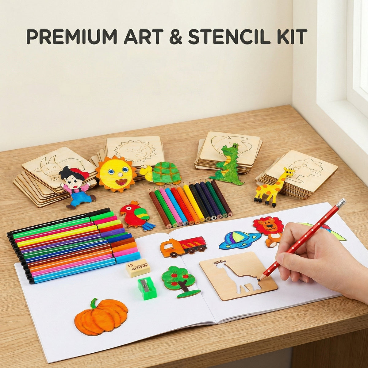 Creative Montessori Wooden Drawing Stencils