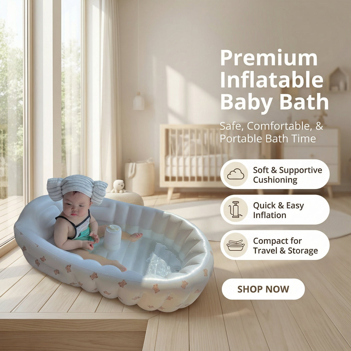 Inflatable Baby Bath Tub – Home and Travel
